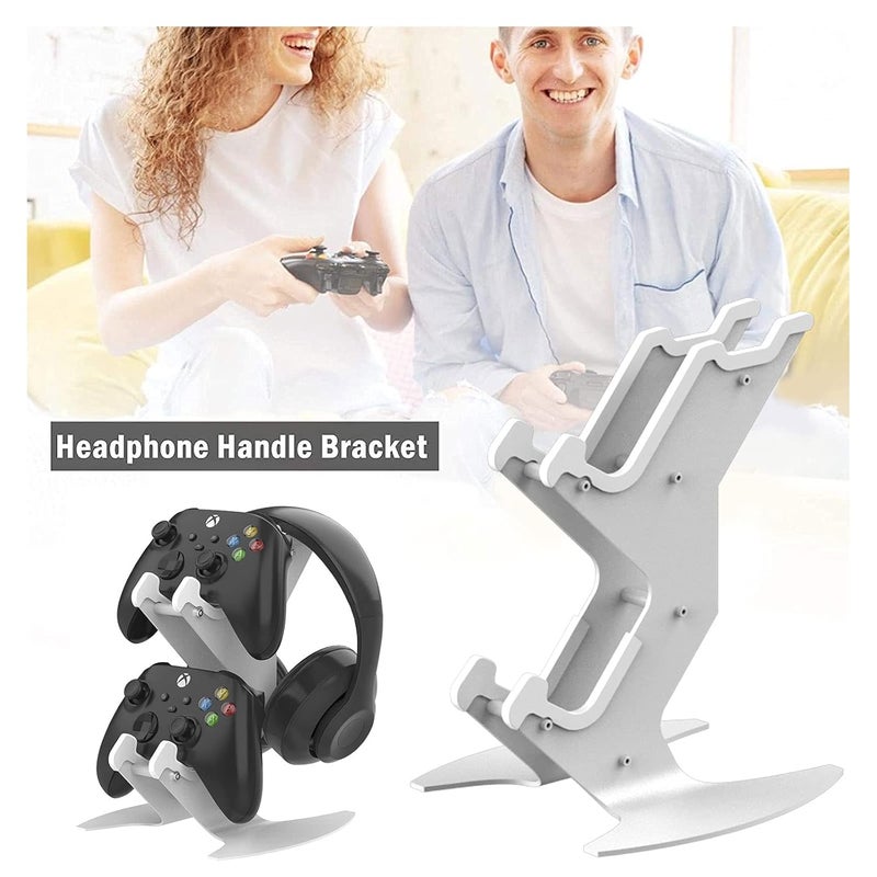 NBCP Controller Holder, Game Controller Headset Stand for Xbox Series X S/Xbox one / PS5 / PS4 / NS/PC/Headset, Aluminum Metal Headset Mount Universal Organizer for Video Game Accessories (White) - Image 5